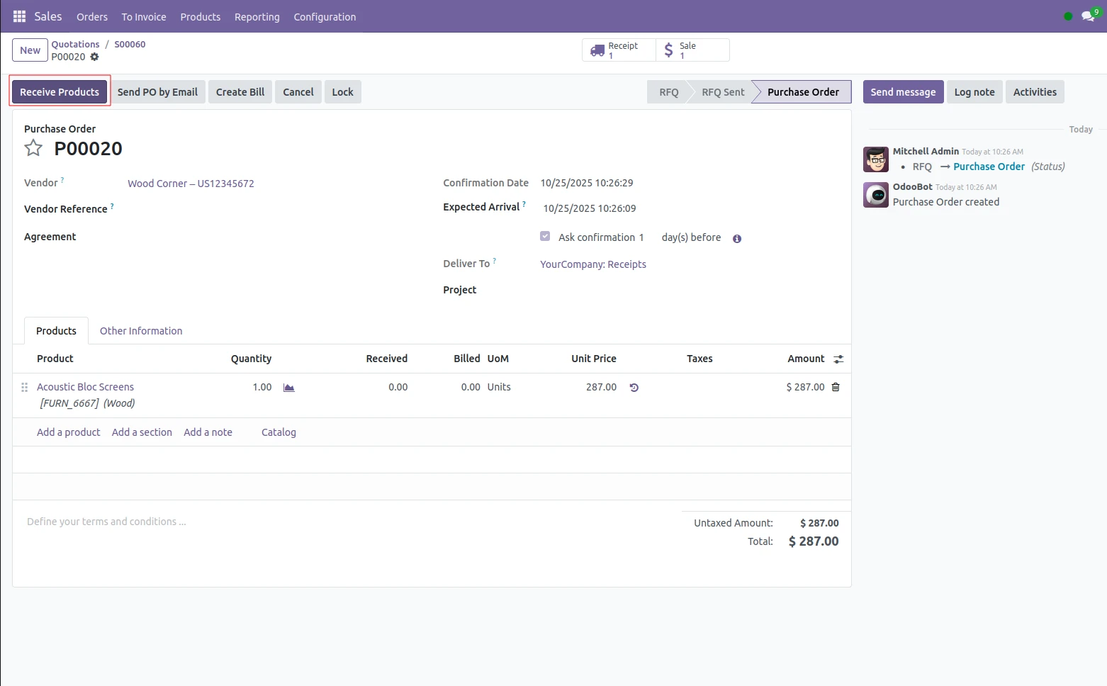 Purchase recieve pro