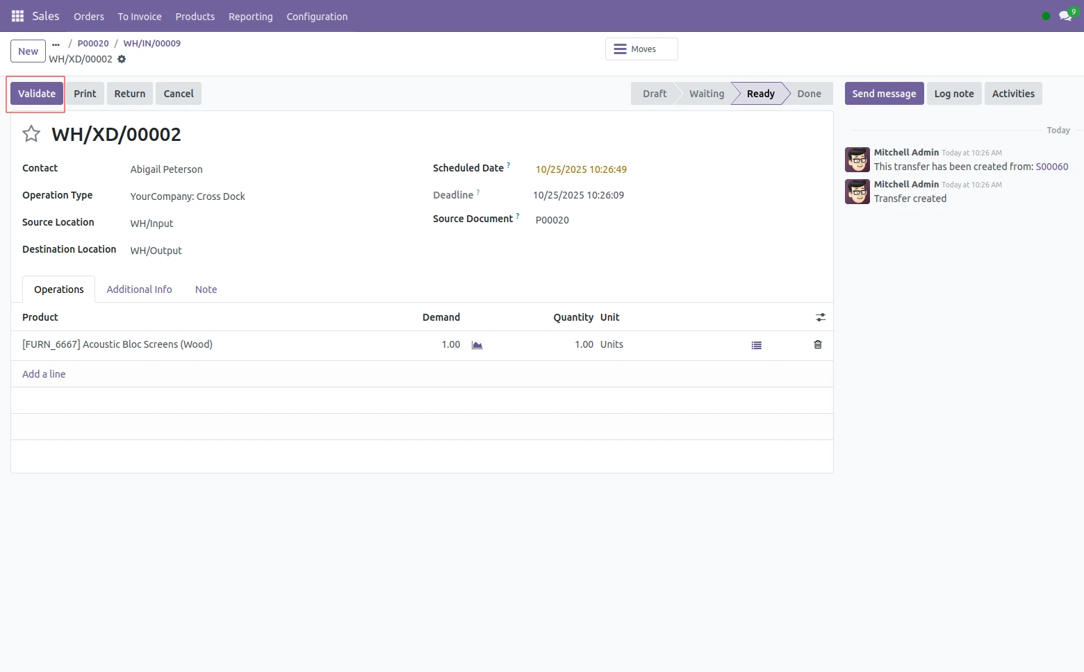 Delivery 1 - Cross Dock