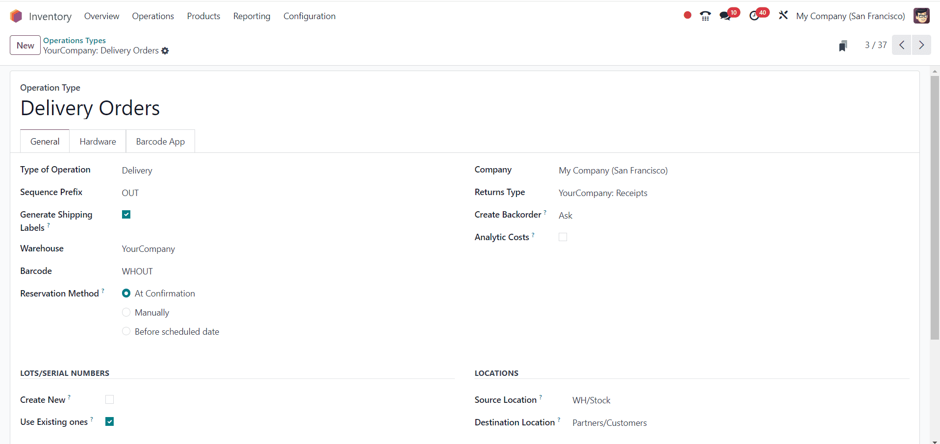 Inventory Operations - Delivery Orders