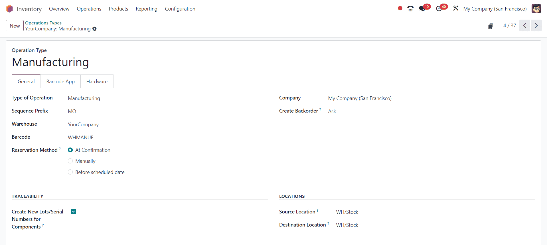 Inventory Operations - Manufaturing